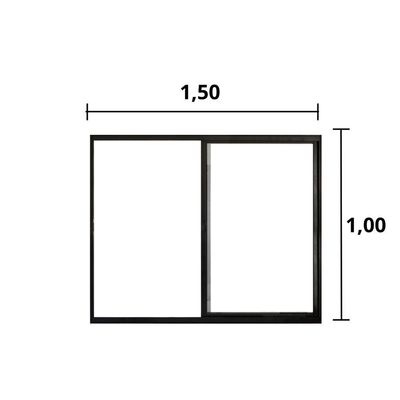 Janela 2 Folhas De Correr S/ Grade 1.00 X 1.50 Alumínio Brilhante Linha Modular - Hale