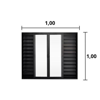 Veneziana 6 Folhas De Correr S/grade 1.00 X 1.00 Alumínio Preto Linha Modular - Hale