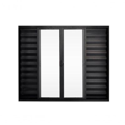 Veneziana 6 Folhas De Correr S/grade 1.00 X 1.00 Alumínio Preto Linha Modular - Hale