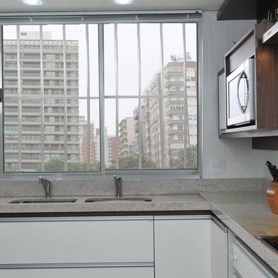 Janela 2 Folhas De Correr C/ Grade 1.00 X 1.00 Alumínio Brilhante Linha Modular - Hale