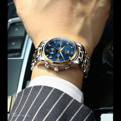 Relógio De Pulso Masculino Pulseira Inox