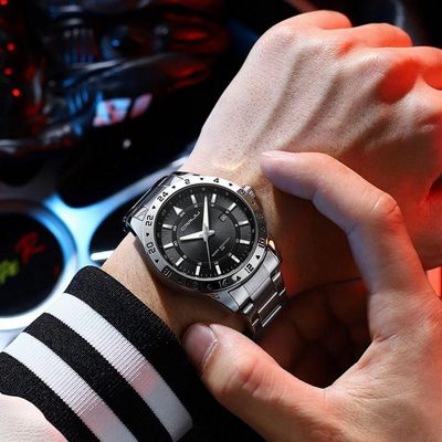 Relógio De Pulso Masculino Quartzo Design Esportivo Impermeavel 3atm Data Automatica Prata