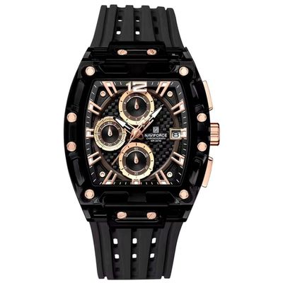 Relógio De Pulso De Silicone Tonneau Relógio Esportivo Impermeavel 3atm Preto Fosco