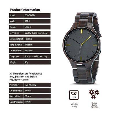 Relogio Masculino Bobo Bird Ws27 à Prova D'água Ws27-3
