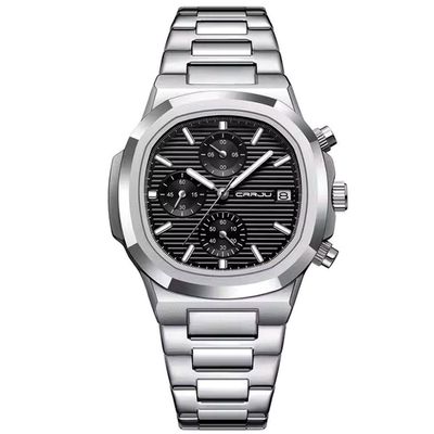Relógio De Pulso Masculino Analógico Com Pulseira De Aço Inoxidável Impermeável 3atm Preto