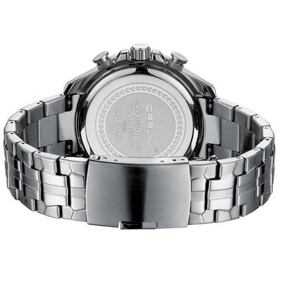 Relógio De Pulso Masculino Esportivo Resistente à água Pulseira De Aço Inoxidável Prata