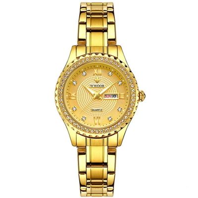 Relógio De Pulso Feminino Fino Com Strass Moda Casual