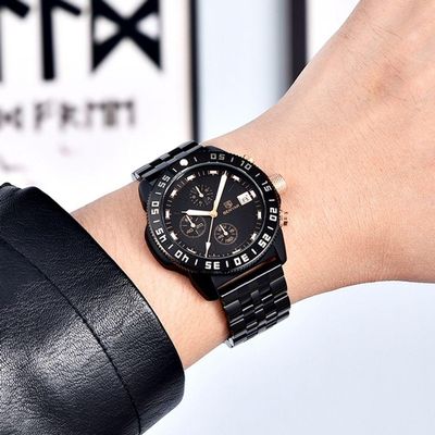 Relógio De Pulso Inox Luxo Esportivo Á Prova D´Água