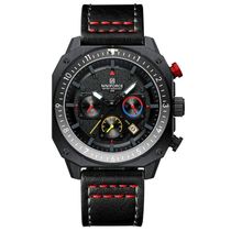 Relógio Esportivo Impermeável Masculino Estilo Quadrado Luminoso Preto