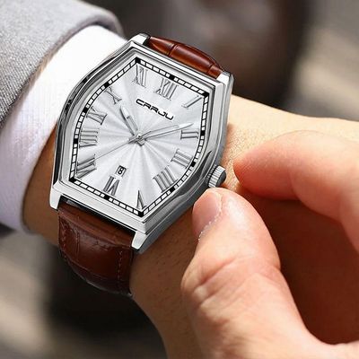 Relogio Analógico Masculino De Quartzo Design Criativo Tonneau à Prova D'água Branco