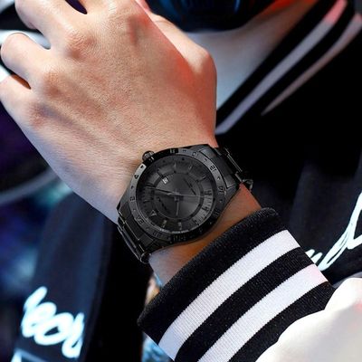 Relógio De Pulso Masculino Quartzo Design Esportivo Impermeavel 3atm Data Automatica Preto