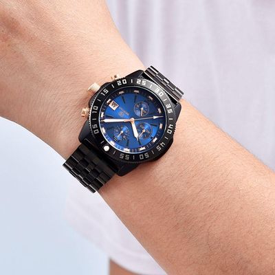 Relógio De Pulso Inox Luxo Esportivo Á Prova D´Água