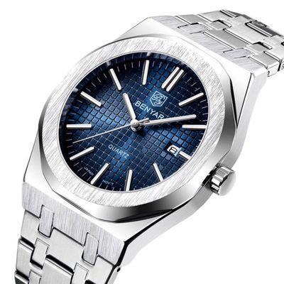 Relogio Masculino Luminoso Á Prova D` Água De Aço Inoxidável