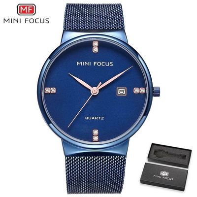 Relógio Masculino Mini Focus Mf0181g à Prova D'água Azul