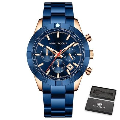 Relógio Masculino Mini Focus Mf0416g à Prova D'água Azul