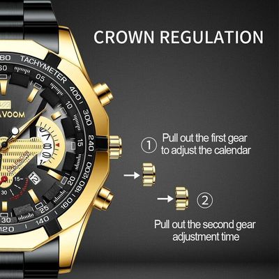 Relógio Masculino Va Va Voom Va-238 Aço Inoxidável À Prova D'Água Bronze