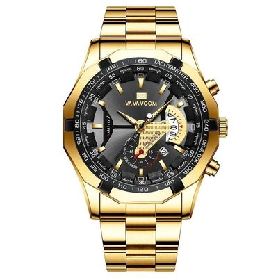 Relógio Masculino Va Va Voom Va-238 Aço Inoxidável À Prova D'Água Bronze