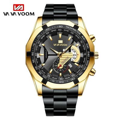Relógio Masculino Va Va Voom Va-238 Aço Inoxidável À Prova D'Água Bronze