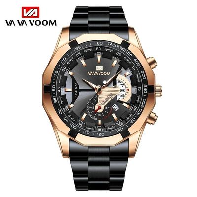 Relógio Masculino Va Va Voom Va-238 Aço Inoxidável À Prova D'Água Bronze