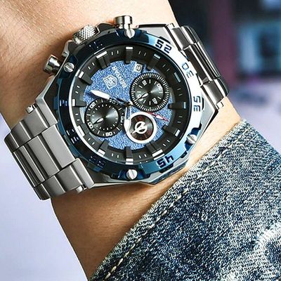 Relógio Masculino Analogico Luxo Inox A Prova Dagua