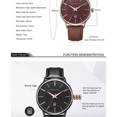 Relógio Masculino Mini Focus Mf0115g-4 à Prova D'água Castanho
