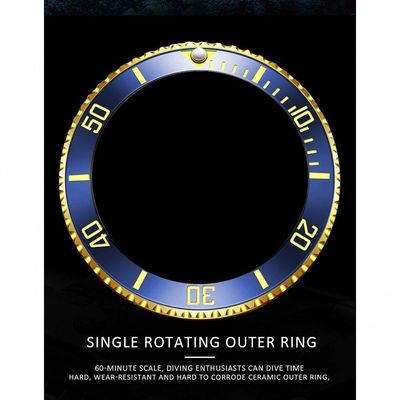 Relógio Masculino Lige 6801 à Prova D'água Ouro Azul