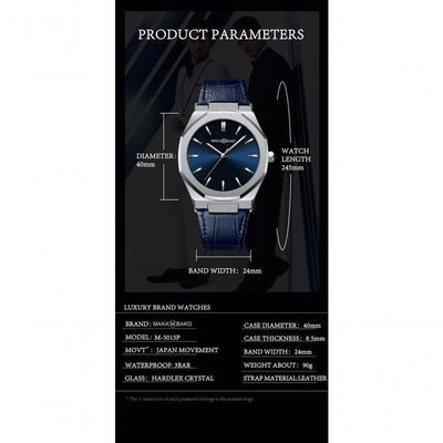 Relógio Masculino Va Va Voom Mk-5015P À Prova D'Água Preto Fosco