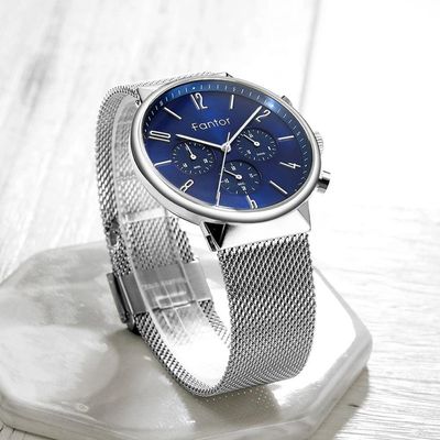 Relógio Masculino Fantor Wf1016g à Prova D'água Azul