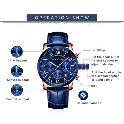 Relógio Masculino Mini Focus Mf0415g à Prova D'água Preto