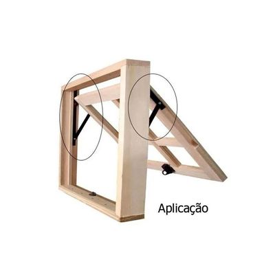 Braço Suporte Janela Maxim Ar Alumínio 30Cm Natural