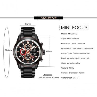 Relógio Masculino Mini Focus Mf0285g à Prova D'água Prata