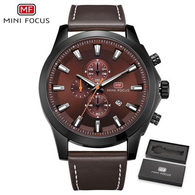 Relógio Masculino Mini Focus Mf0082g à Prova D'água Marrom