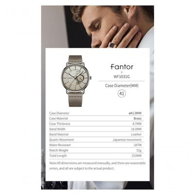 Relógio Masculino Fantor Wf1031g à Prova D'água Azul
