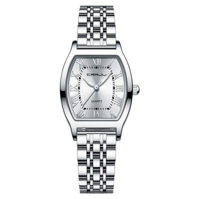 Relógio Crrju Negócios Casual Feminino De Quartzo Prata