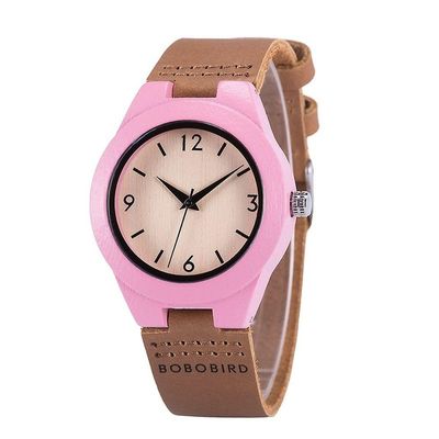 Relógio Feminino De Madeira Bobo Bird Wls05 Não à Prova D'água Amarela