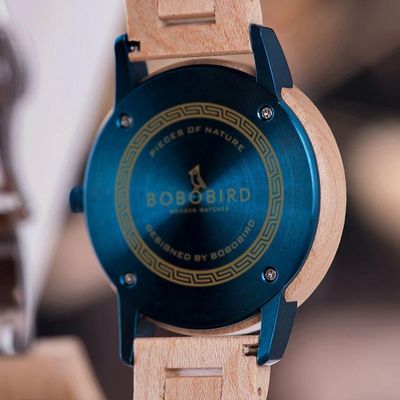 Relógios De Pulso De Quartzo Feminino Bobo Bird 022 à Prova D'água Azul