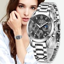 Relógio Feminino Analogico De Quartzo Pulseira Em Aço Casual