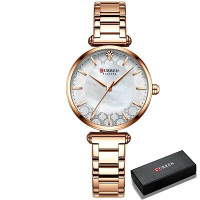 Relógio Feminino Curren 9072 à Prova D'água Rosa