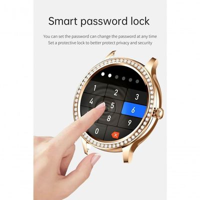 Relógio Smartwatch Feminino Foxbox 1841 À Prova D'Água Bege Chamada Bluetooth