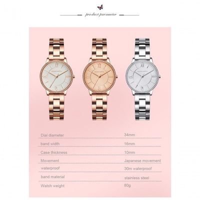 Relógio Feminino Va Va Voom Hm-1072 à Prova D'água Prata