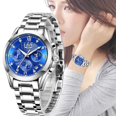 Relógio Feminino Analogico De Quartzo Pulseira Em Aço Casual