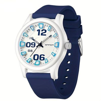 Relógio Feminino De Quartzo - à Prova D'água, Leve Com Pulseira De Silicone Drak Azul