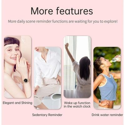 Relógio Smartwatch Feminino Foxbox 1841 À Prova D'Água Vermelho Escuro Chamada Bluetooth