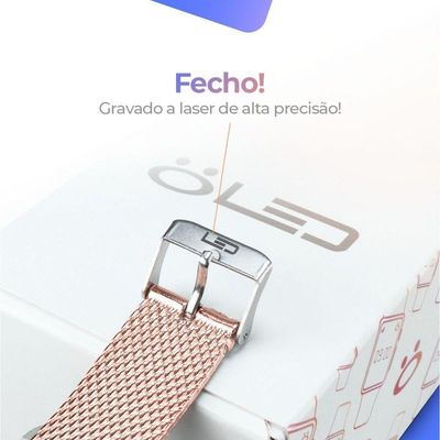 Relogio Feminino Aço Inox Silicone Digital Rose Led + Caixa Social Resistente Presente