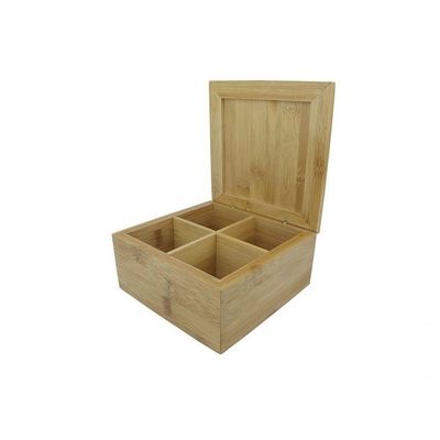 Caixa Quadrada Em Bambu Com 4 Divisórias 26824 - Dynasty