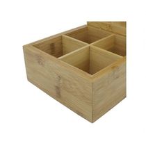 Caixa Quadrada Em Bambu Com 4 Divisórias 26824 - Dynasty