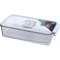 Caixa Organizadora Para Geladeira Com Tampa Acrilico 7x16x31cm