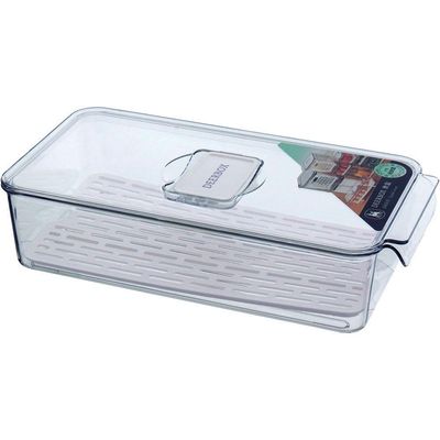 Caixa Organizadora Para Geladeira Com Tampa Acrilico 7x16x31cm