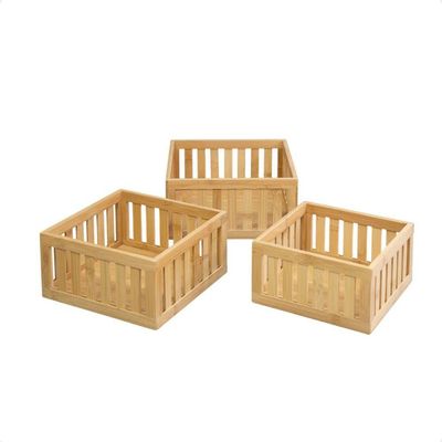 Cesto Vazado De Bambu Oikos Organizador 24cm Quadrado
