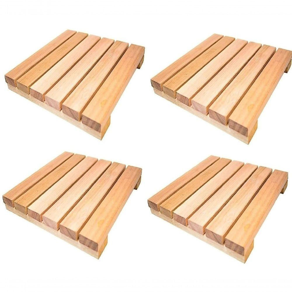 Combo Revestimento 50X50 Madeira Pinus 50X50Cm Vazado Para Jardim